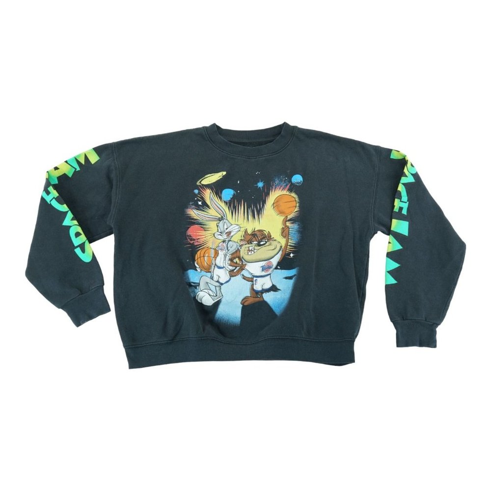 Looney Toons‎ Space Jam Sweatshirt Black Size Large Bugs And Taz
